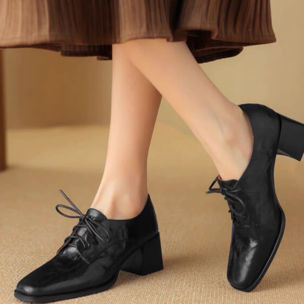 Formal Dress - Sepatu Oxford dengan Ujung Kotak dan