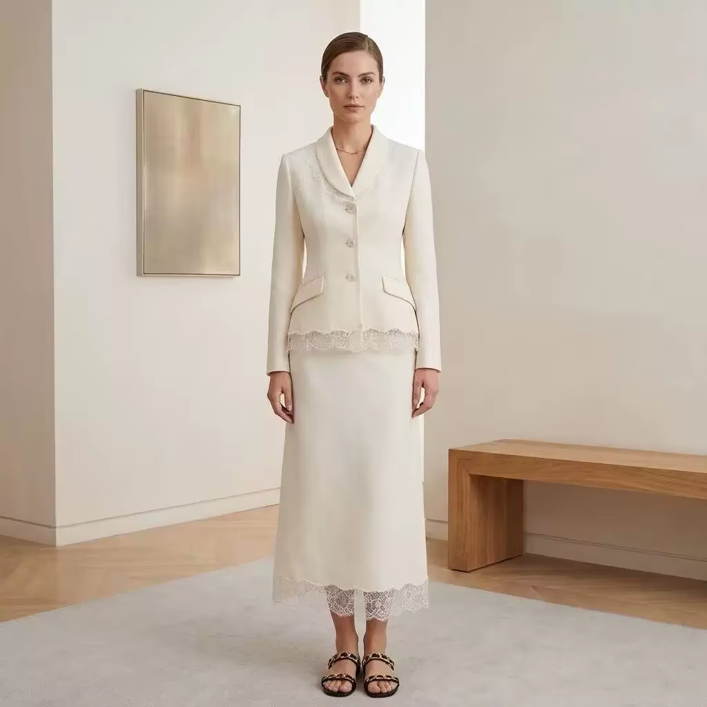 Formal Skirt - Setelan Rok Panjang Midi Berbahan Campuran