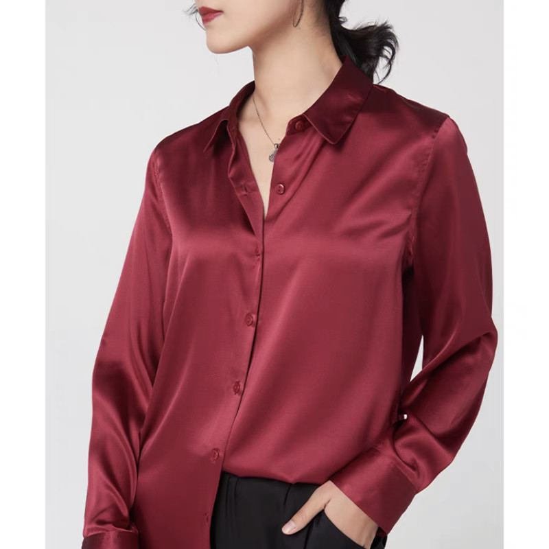 Blus Lengan Panjang Satin Eleg - Silk Blouse ulasan dan harga