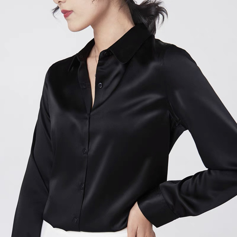 Blus Lengan Panjang Satin Eleg - Silk Blouse ulasan dan harga