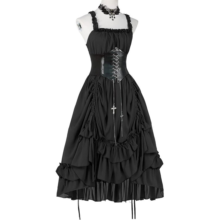 Gaun Korset Gothic Wanita Hita - Midi Dress ulasan dan harga