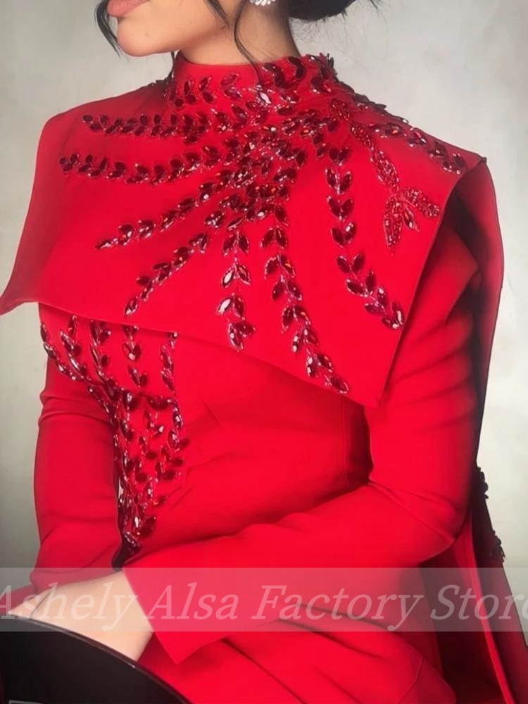 Gaun Malam Lengan Panjang Mera - Women'S Red Formal Wear ulasan dan harga